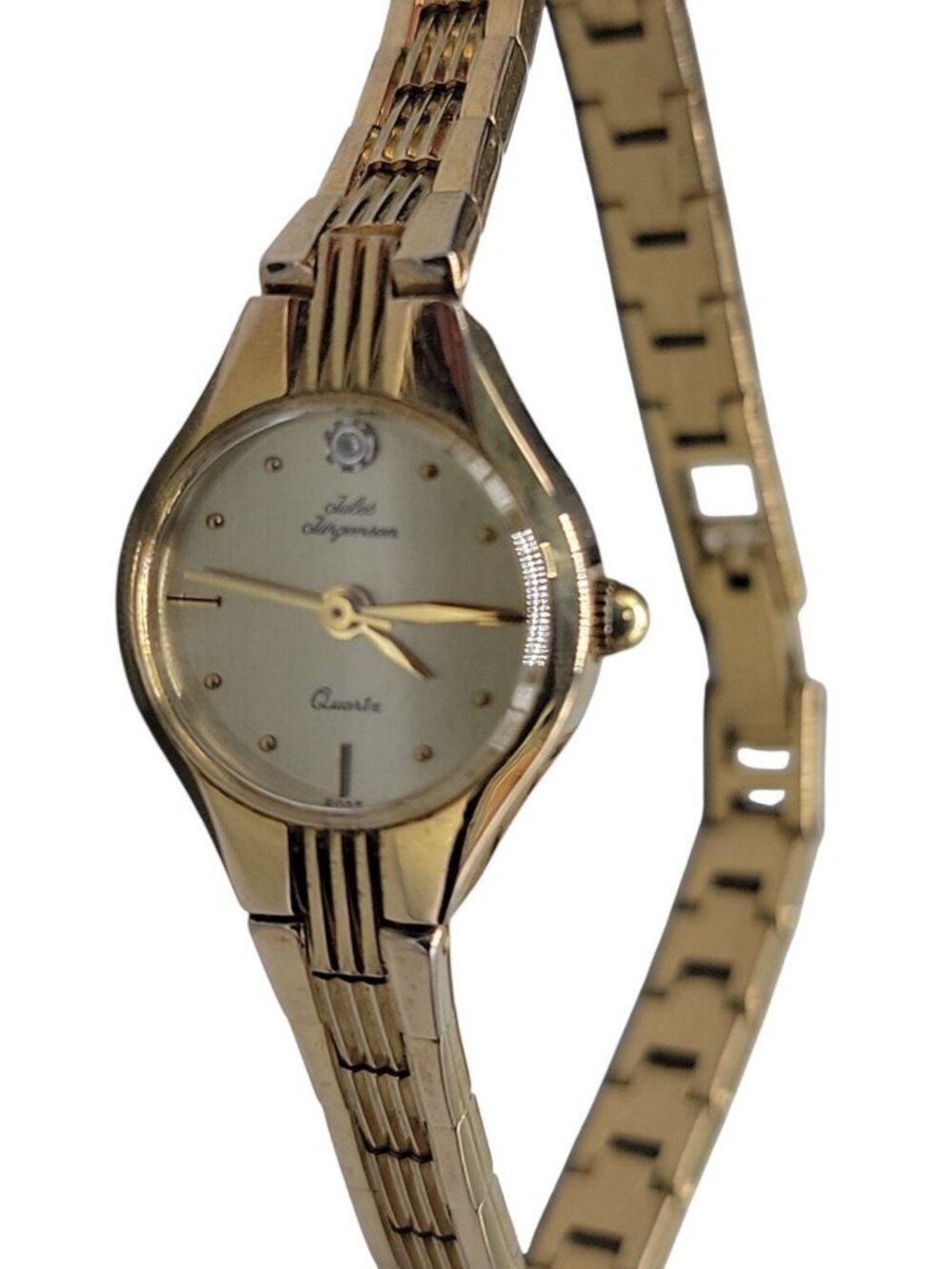 Jules Jurgensen Ladies Watch VTG 3208CH Diamond Accent 30mm Gold Plated 7" - Picture 2 of 16